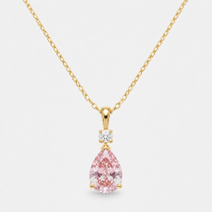 Pink Heart Pendant Necklace