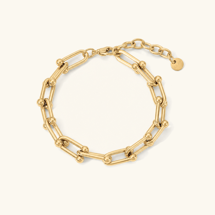 Women's Horseshoe Link Chain Bracelet with Extender